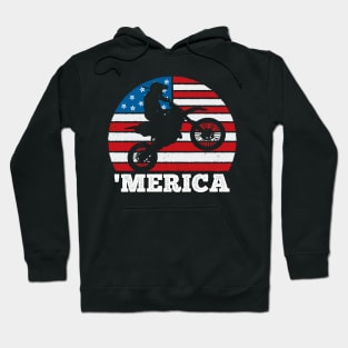 Merica Dirt Birt Vintage Sunset America USA Motorcycle Hoodie